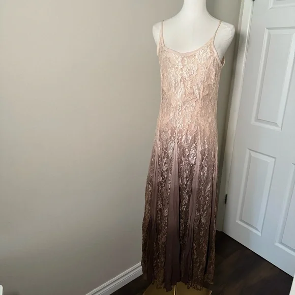 Vintage Fairycore  lace ombré maxi dress M - Picture 2 of 7